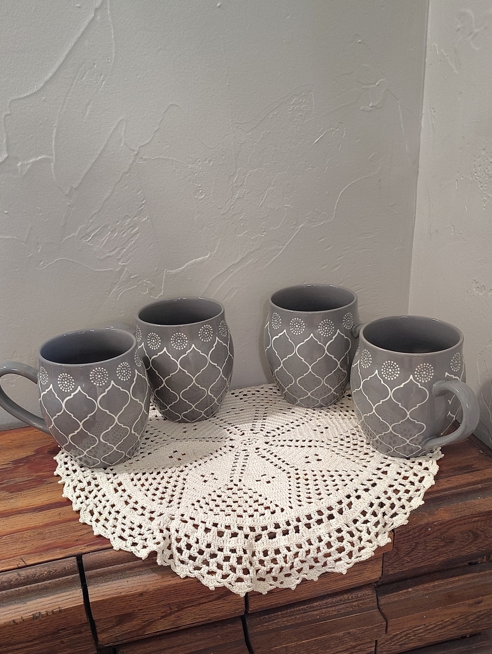 Baum Brothers Moroccan Grey Mug Set Of 4